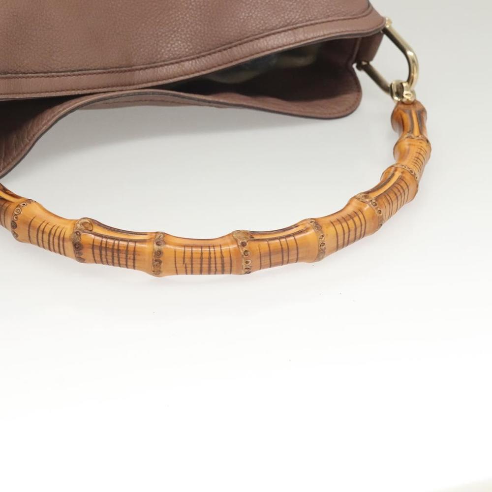 GUCCI Bamboo Hand Bag Leather 2way Pink Gold 282345 Auth ep9020 - Picture 7 of 16